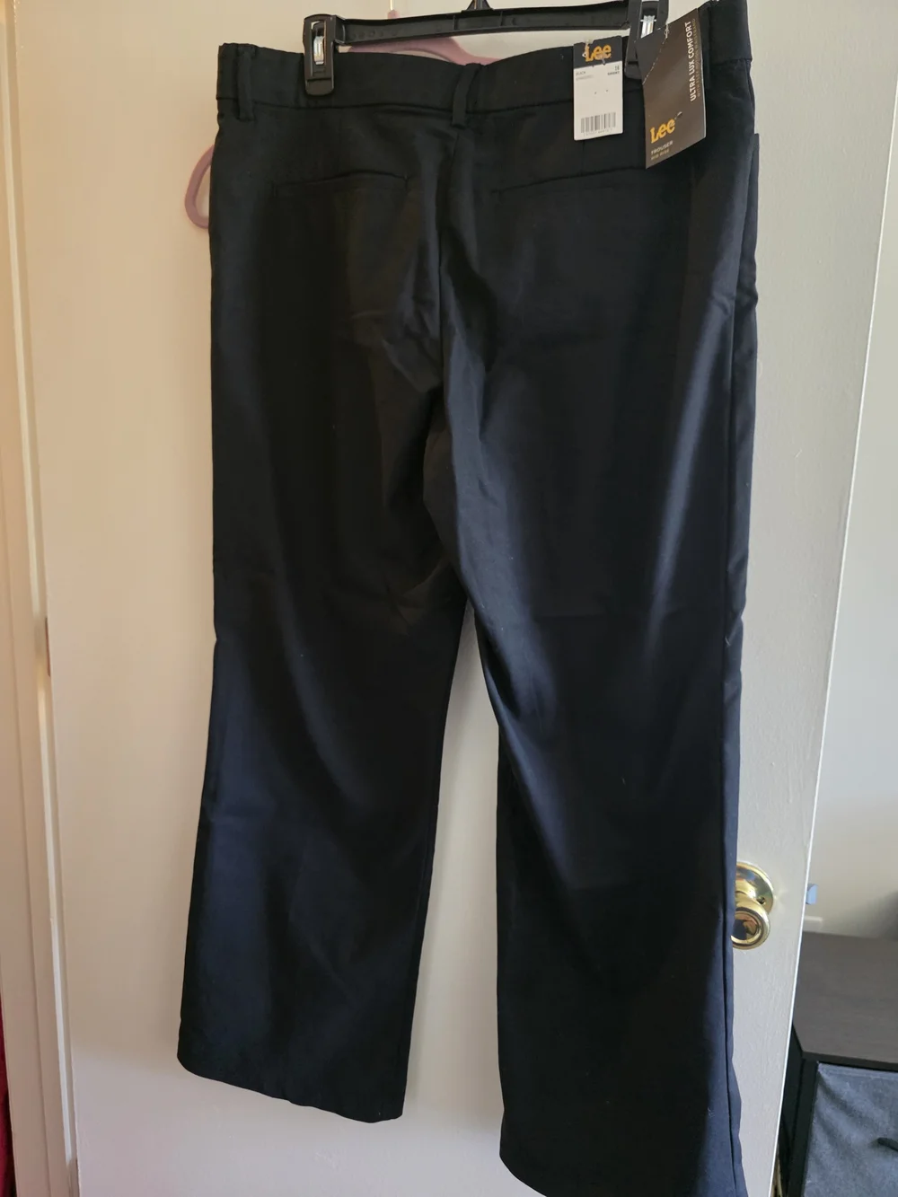 Lee Black Regular Fit Mid-Rise Trousers 16 Short